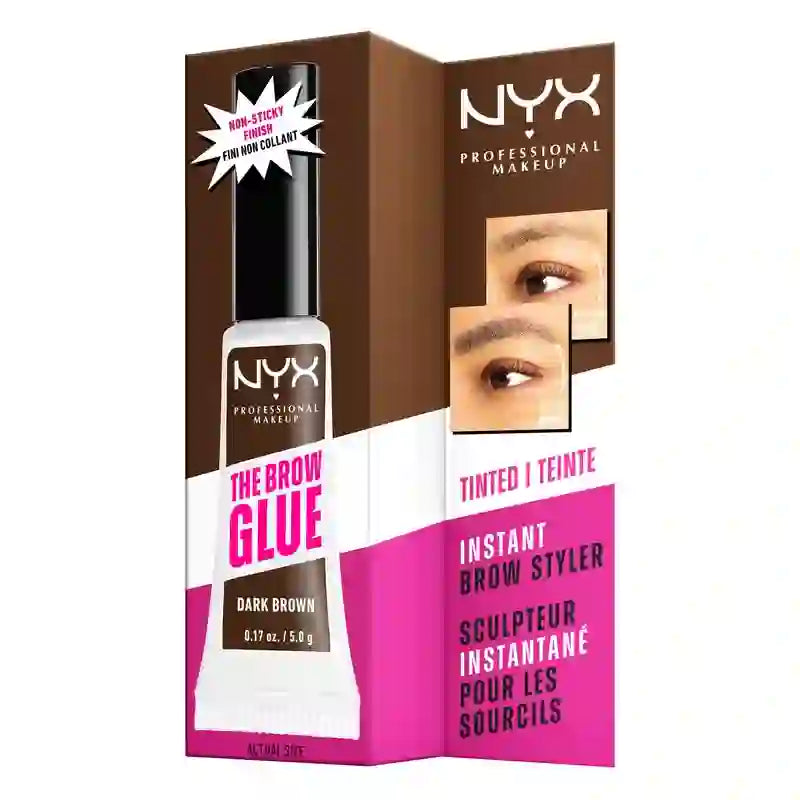 Nyx The Brow Glue, Gel Fijador De Cejas,Larga Duración, Tono 03 Dark Brown , 5 gr