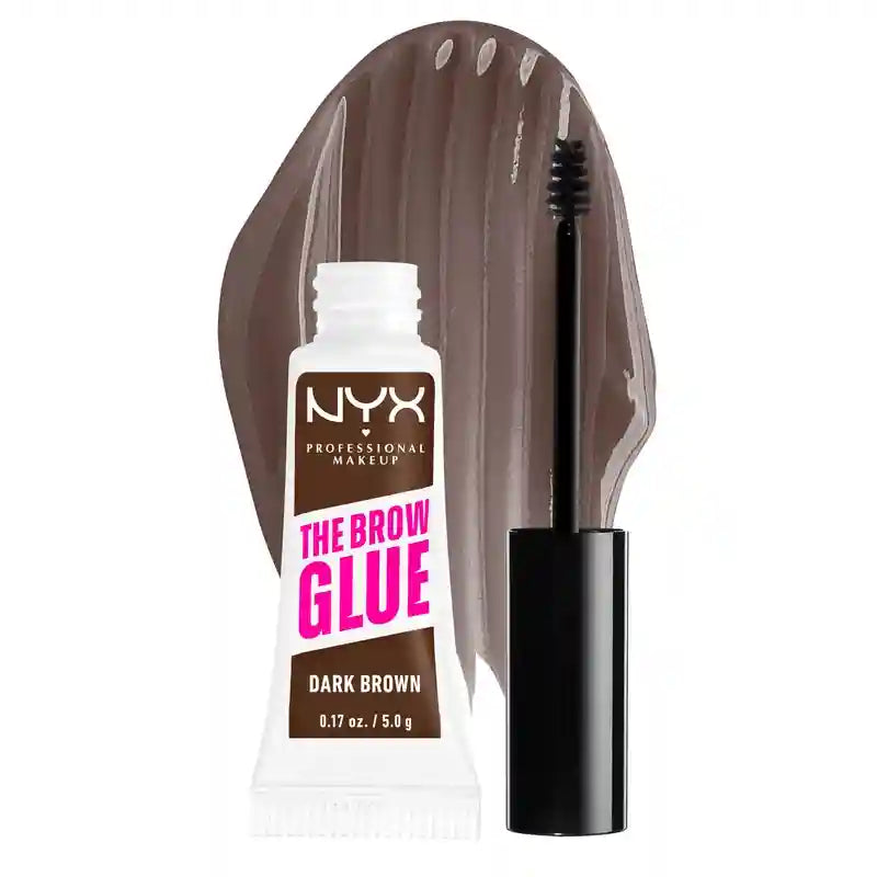 Nyx The Brow Glue, Gel Fijador De Cejas,Larga Duración, Tono 03 Dark Brown , 5 gr