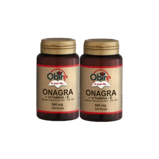 Obire Aceite De Onagara 500 Mg , Pack 2 x 450 perlas