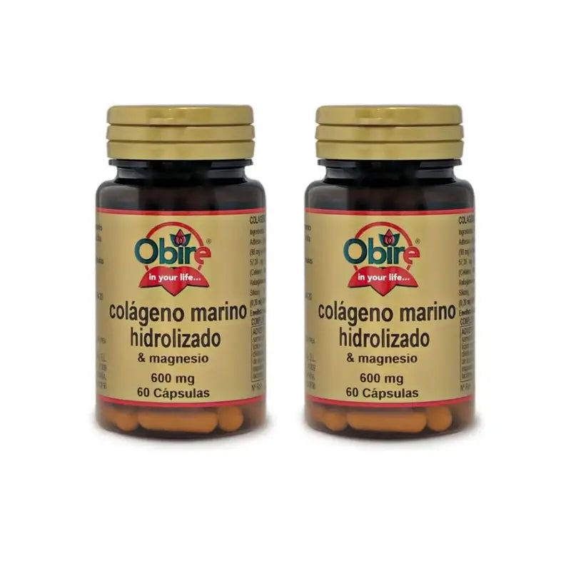 Obire Colageno Marino + Magnesio , 2X60 Cápsulas