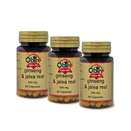 Obire Ginseng & Jalea Real , Pack 3 x 60 cápsulas
