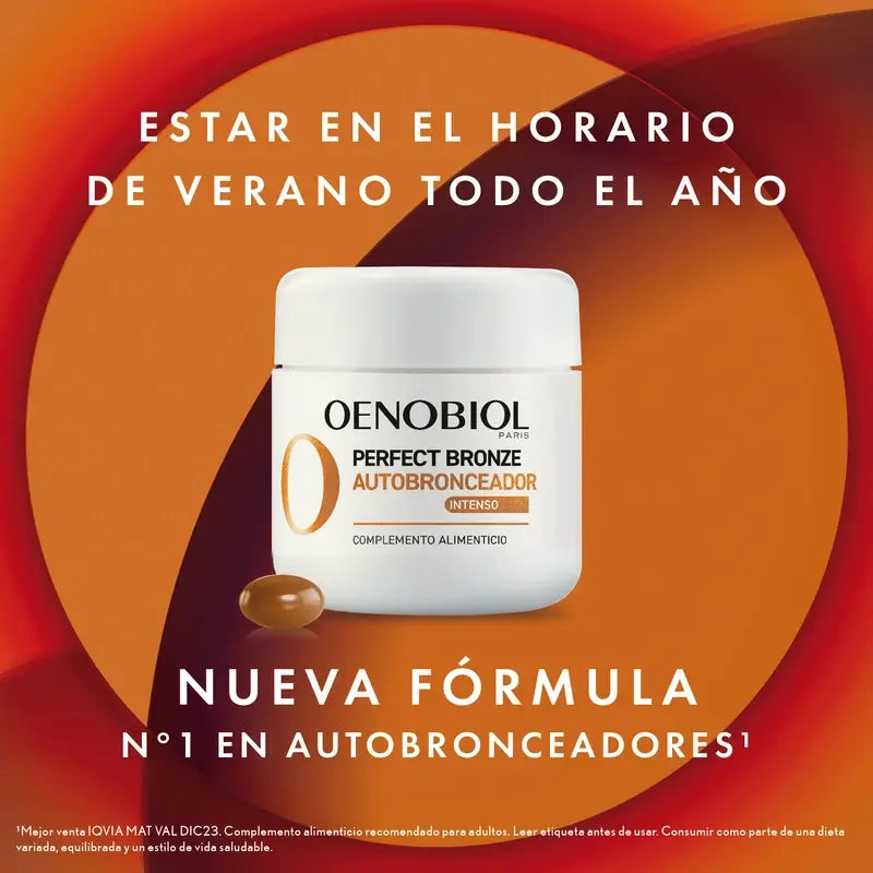 Oenobiol Perfect Bronze Autobronceador Brillo Dorado, 2x30 caps