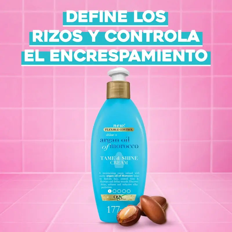 OGX Crema Peinado Brillo Aceite de Argán Marruecos, 177 ml