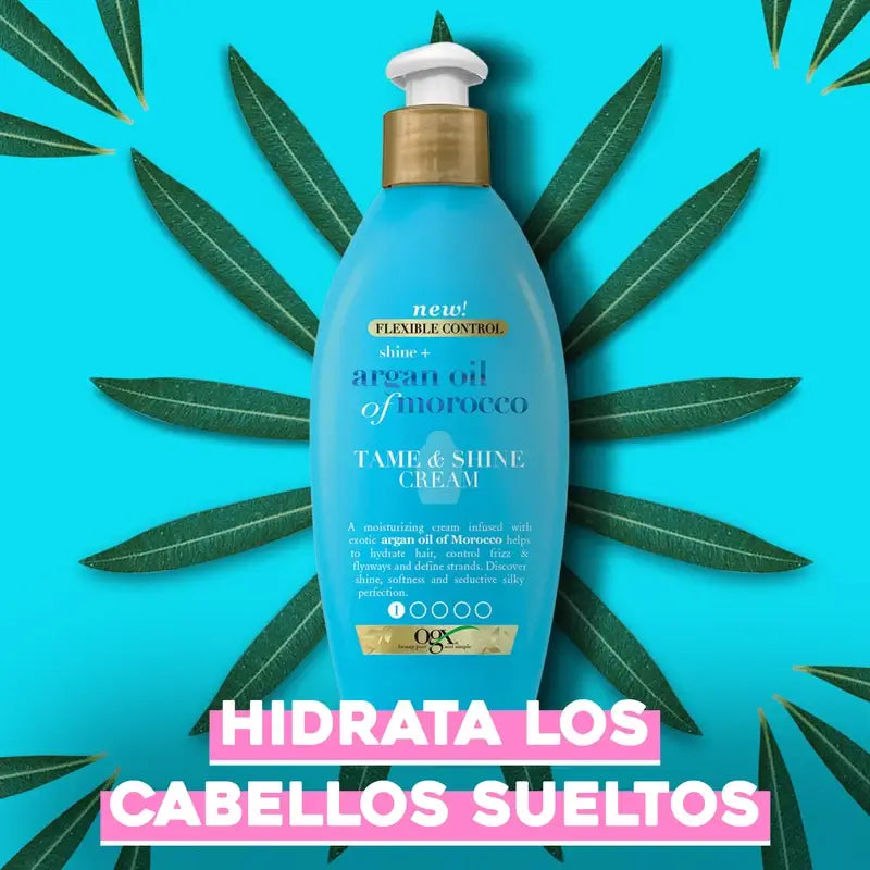OGX Crema Peinado Brillo Aceite de Argán Marruecos, 177 ml