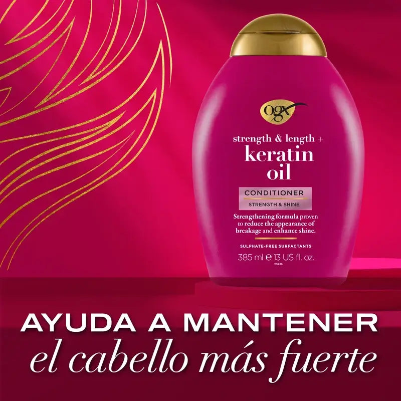 OGX Acondicionador Aceite de Keratina, Cabellos Quebradizos, 385 ml