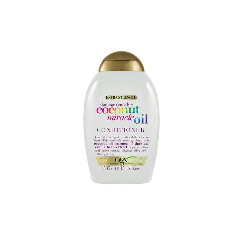 OGX Acondicionador Coconut Miracle Oil Extra Strength, Repara y Revive, Cabellos Dañados, 385 ml