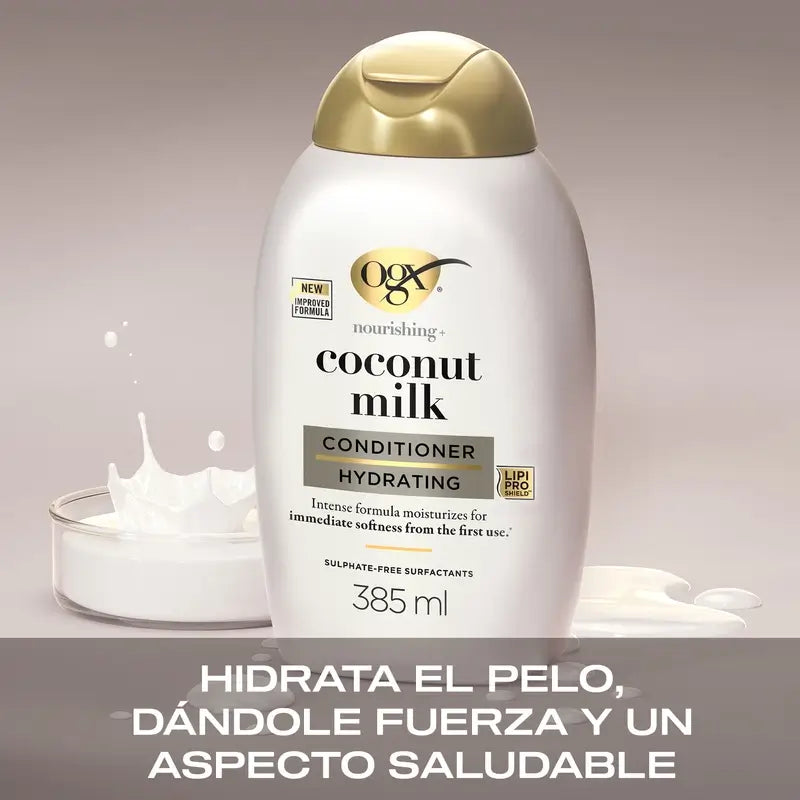 OGX Acondicionador Leche de Coco, Cabellos Secos, 385 ml