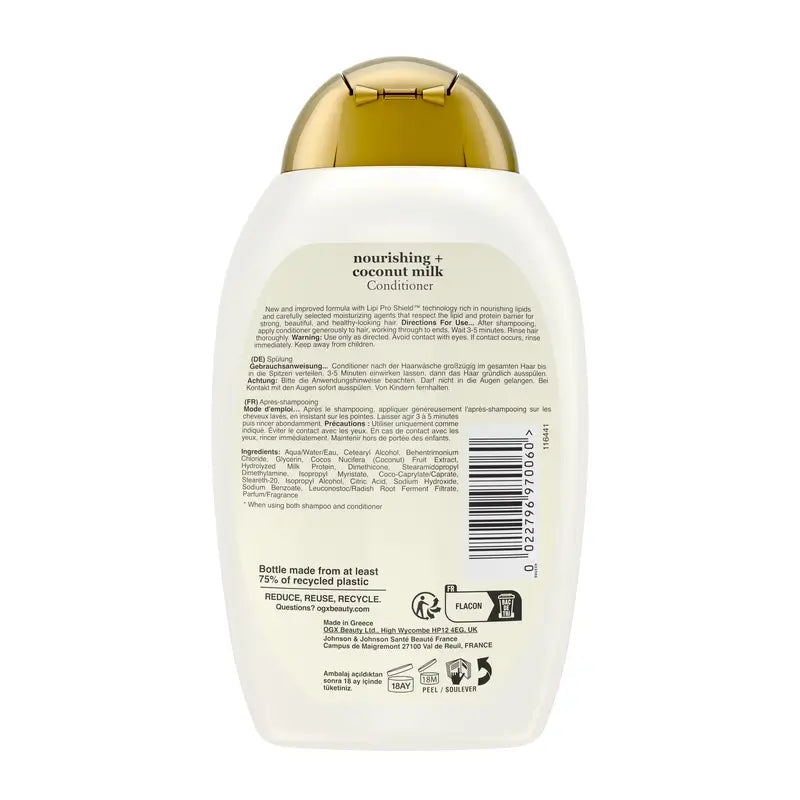 OGX Acondicionador Leche de Coco, Cabellos Secos, 385 ml