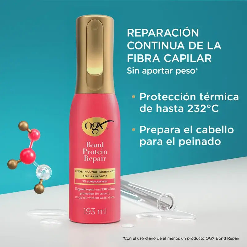 Ogx Bond Repair Leave‑In Conditioner, Spray Protector Térmico, Reparador Pelo, 193 Ml
