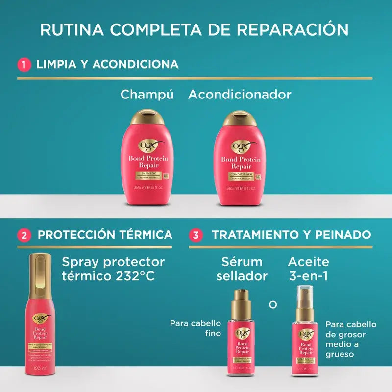 Ogx Bond Repair Leave‑In Conditioner, Spray Protector Térmico, Reparador Pelo, 193 Ml