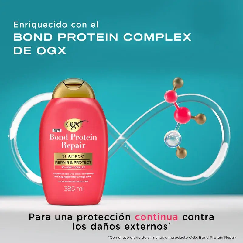 Ogx Bond Repair Shampoo, Champú Reparador, Sin Sulfatos Para El Pelo, 385 Ml