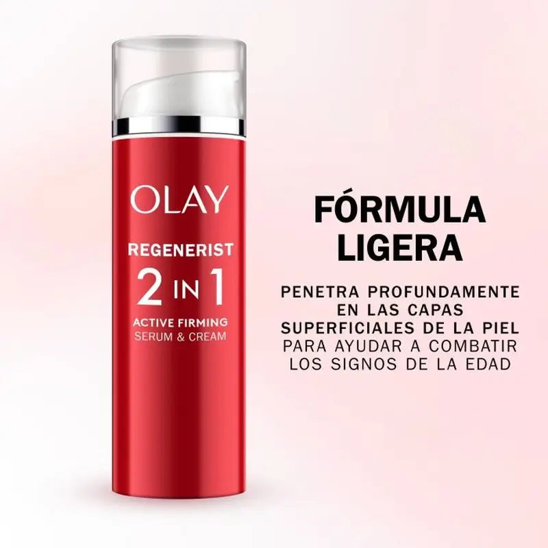 Olay Regenerist 2 in 1 Active Firming Day Cream & Serum Reafirmante, 50 ml