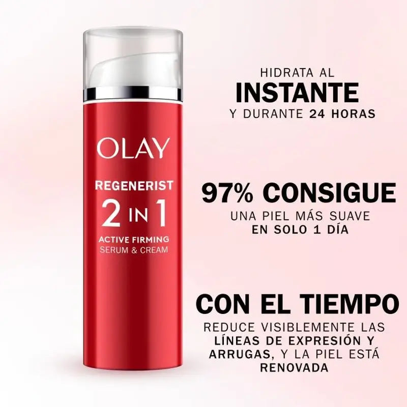 Olay Regenerist 2 in 1 Active Firming Day Cream & Serum Reafirmante, 50 ml