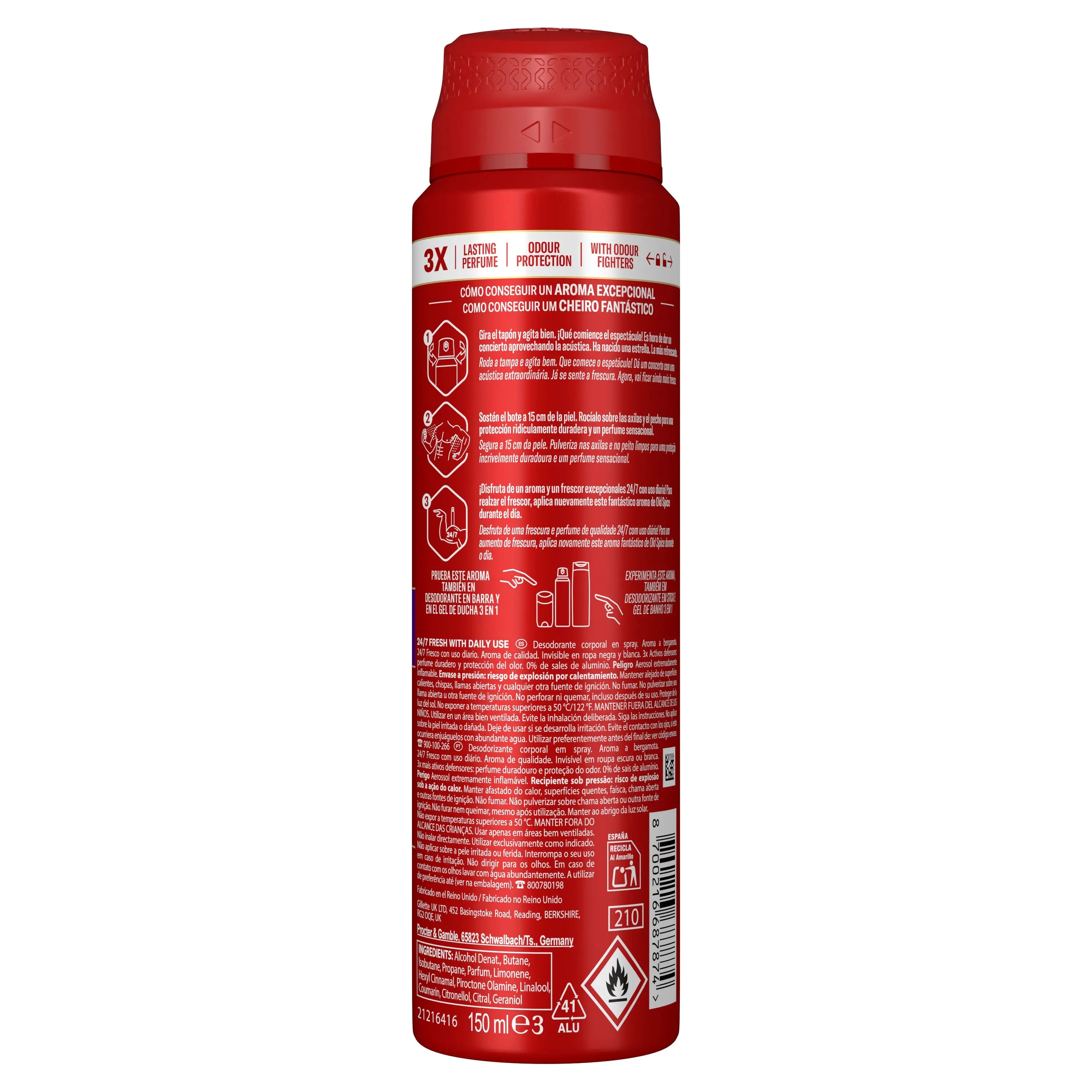 Old Spice Old Spice Rockstar Desodorante En Spray, 150 ml