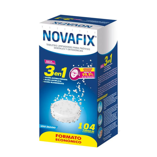 Novafix Tabletas Limpiadoras 3 En 1, 104 Tabletas