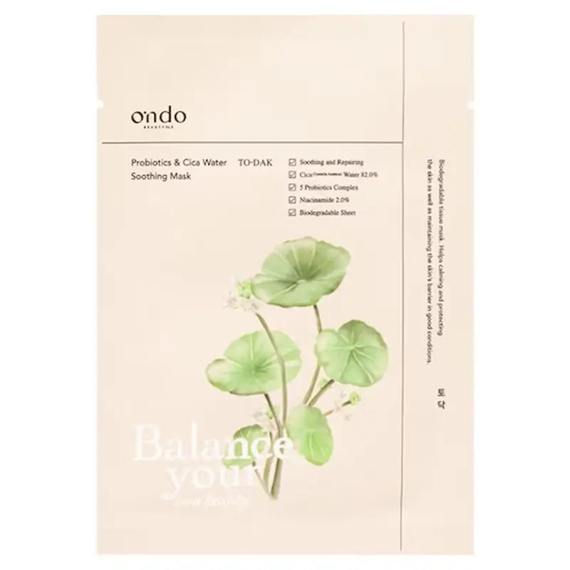 Ondo Beauty 36.5 Probiotics & Cica Water Mascarilla Calmante To-Dak, 25 gr