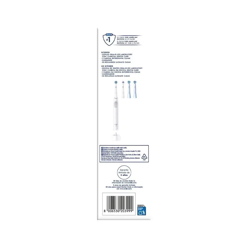 Oral B Braun Cepillo Electrico Io2 Blanco, 2 Cabez , 1 pack
