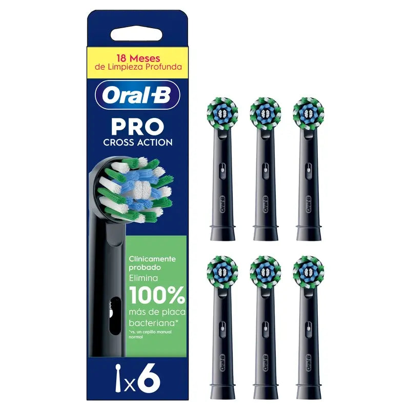 Oral-B Braun Recambio Cross Action Negro, 4 unidades