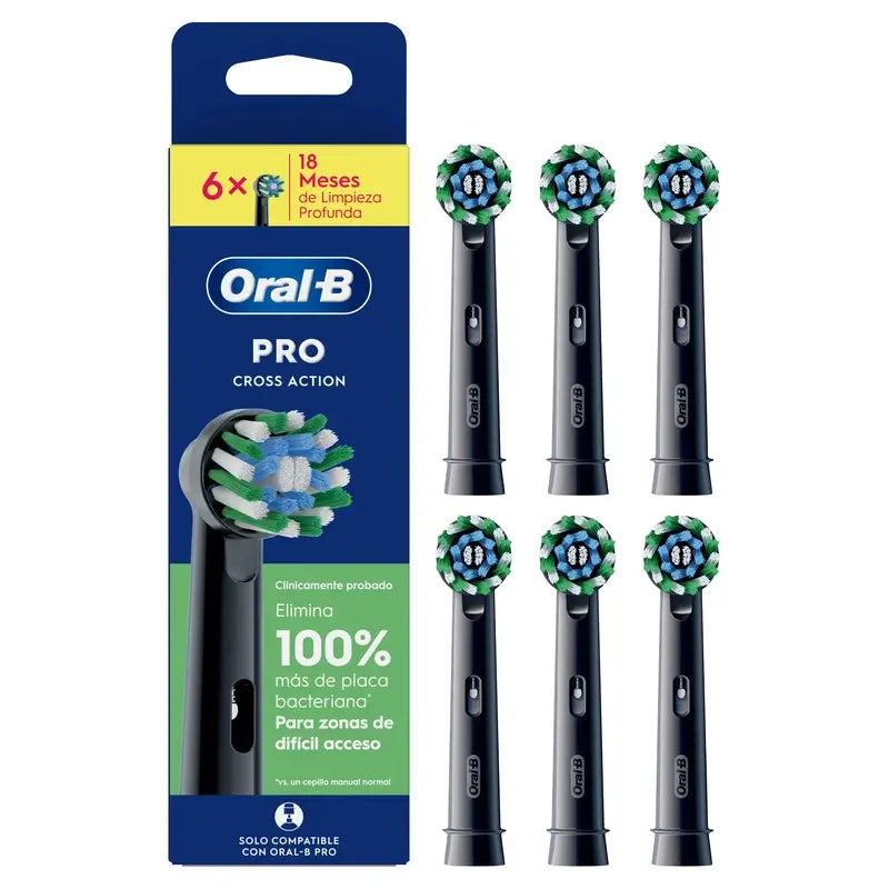 Oral-B Braun Recambio Cross Action Negro, 4 unidades