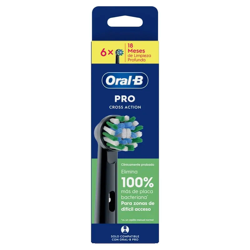 Oral-B Braun Recambio Cross Action Negro, 4 unidades