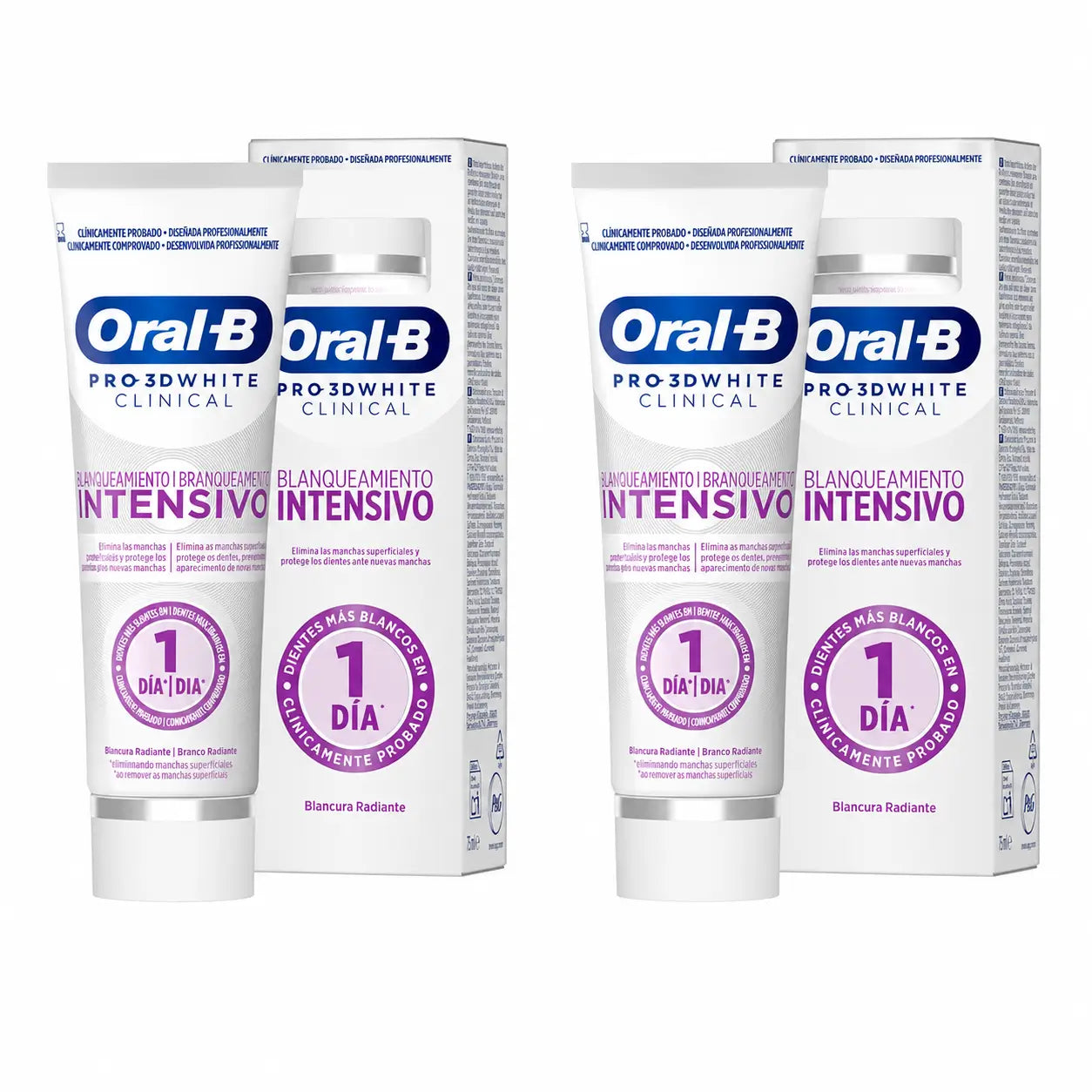 Oral-B Pasta 3Dw Blancura Radiante , 75 ml, pack 2