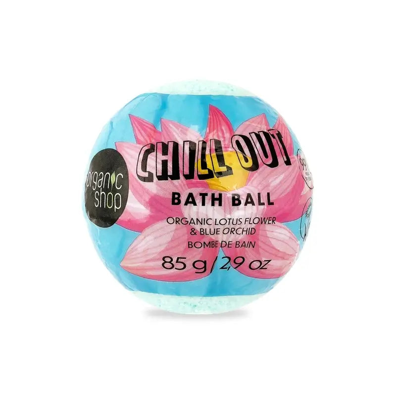 Organic Shop Bomba De Baño De Flor De Loto Y Orquídea Azul Orgánicas Chill Out, 85 G