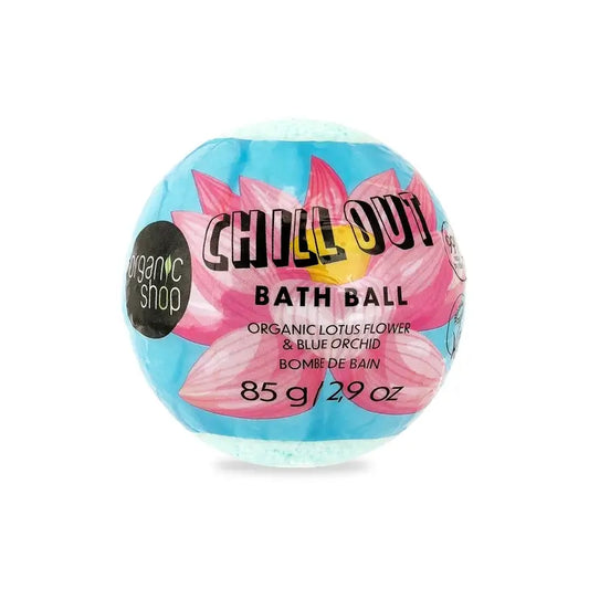 Organic Shop Bomba De Baño De Flor De Loto Y Orquídea Azul Orgánicas Chill Out, 85 G