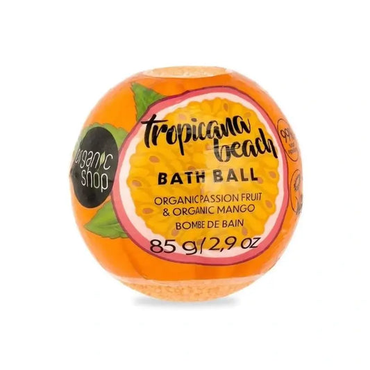 Organic Shop Bomba De Baño De Fruta De La Pasión Y Mango Orgánicos Tropicana Beach, 85 G