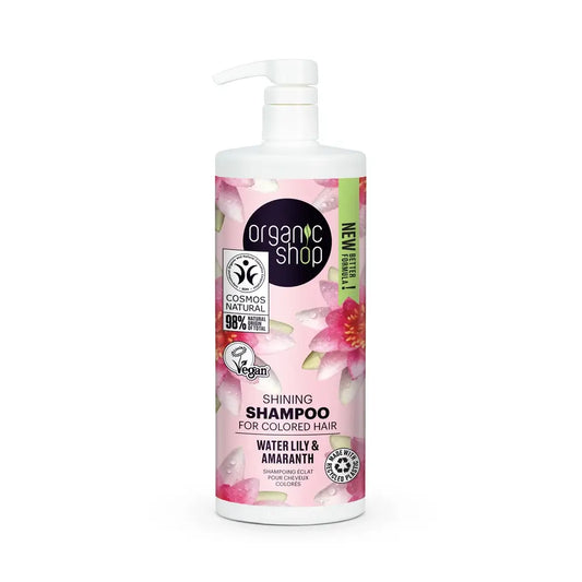 Organic Shop Champú Brillo Para Cabello Teñido Nenúfar Y Amaranto, 1000 Ml