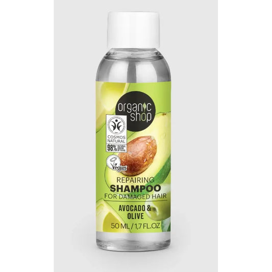 Organic Shop Champú Reparador Para Cabello Dañado Aguacate Y Oliva , 50 ml