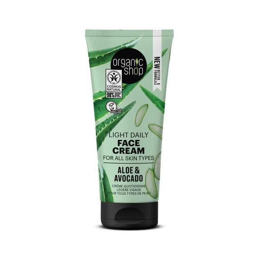Organic Shop Crema Facial Alisante Para Todo Tipo De Piel Aguacate Y Aloe De Organic Shop, 50 Ml