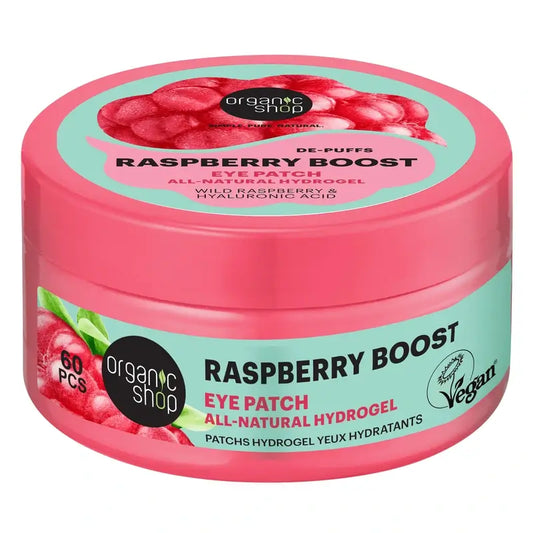 Organic Shop Fac Parches De Hidrogel Antihinchazón Para El Contorno De Los Ojos «Raspberry Boost» , 60 uds