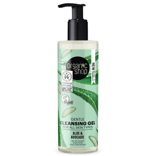 Organic Shop Suave Gel Limpiador Para Todo Tipo De Piel Aguacate Y Aloe De Organic Shop, 200 Ml