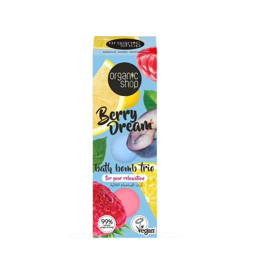 Organic Shop Trío De Bombas De Baño Berry Dream, 3 X 85 G