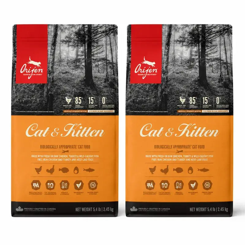 Orijen Feline Cat Kitten 2 X 5,4 Kg Pienso Para Gatos , pack 2