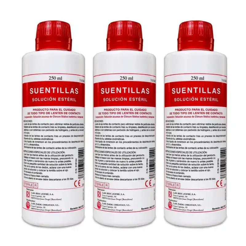 Orravan Triplo Suentillas Solución Única Para Lentillas 3 x 250 ml