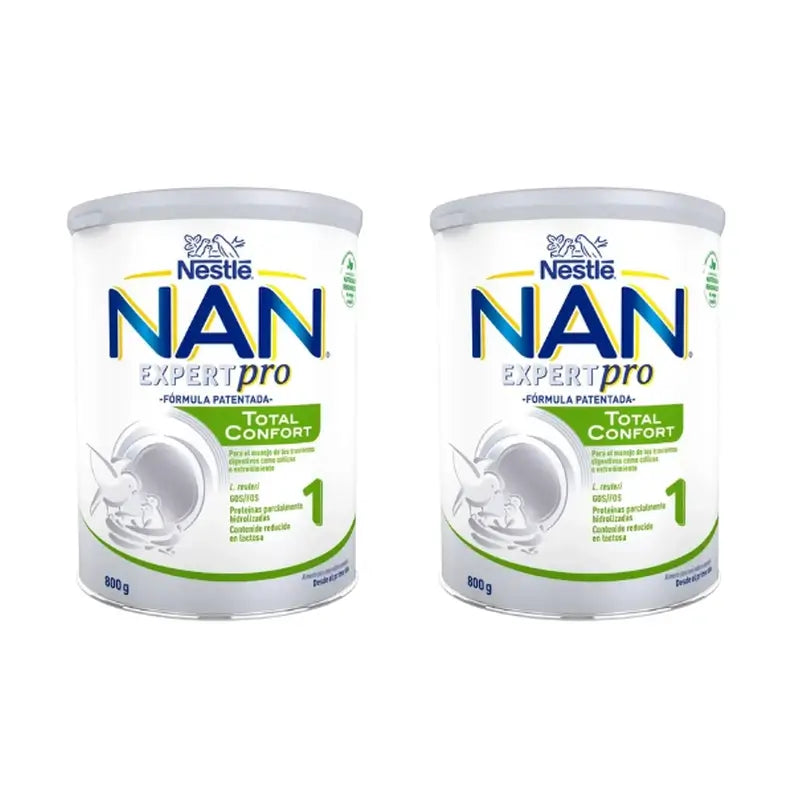 Nestlé Nan Total Confort 1 Leche intantil, Pack 2 X 800 gr