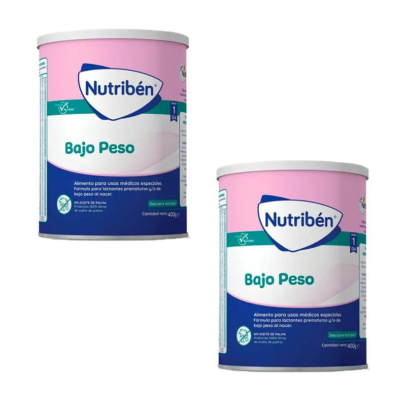 Nutribén Bajo Peso Leche, 2 X 400 gr