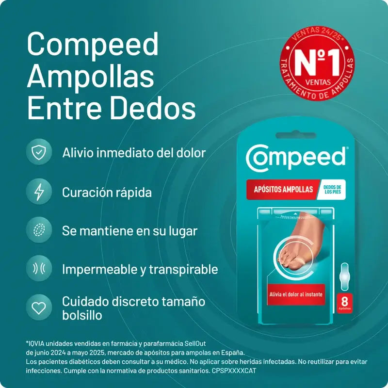 Compeed Pack Apósito Dedos Pies, 3x8 Unidades