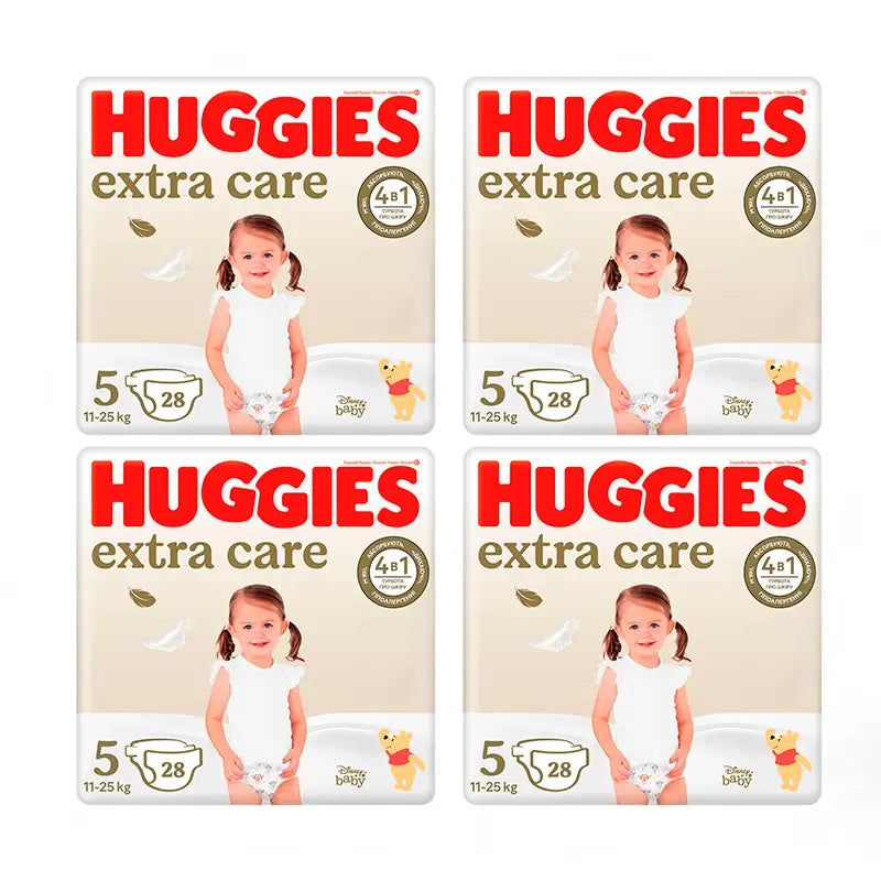 Huggies Pañal Extra CareTalla 5 (11-25Kg), Pack 4 X 112 Unidades