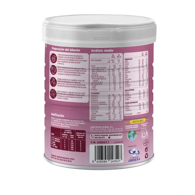 Blemil 1 Confort Evolution, Pack 8x800 gr