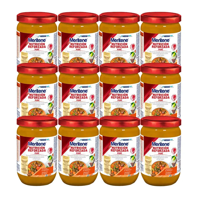Meritene Pure de Ternera a la Jardinera, Pack 12x300 gr