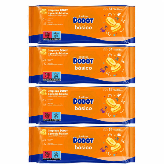 Dodot Toallitas Básico, 4 x 54 (216 Unidades)
