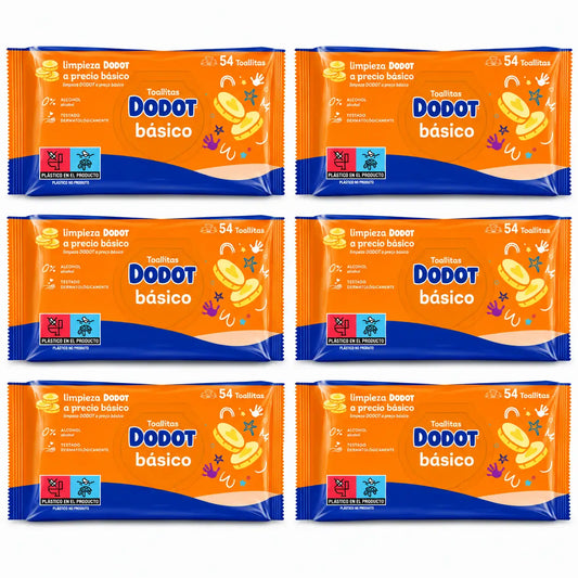 Dodot Toallitas Básico, 6 x 54 (324 Unidades)