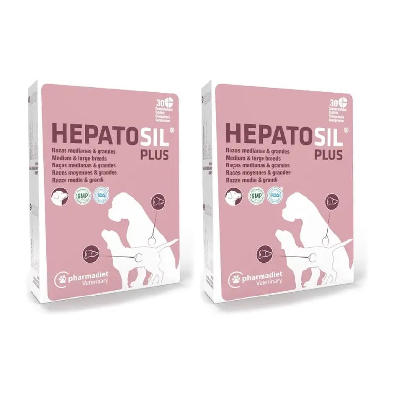 Hepatosil Plus Razas Medianas-Grandes, Pack 2x30 Comprimidos