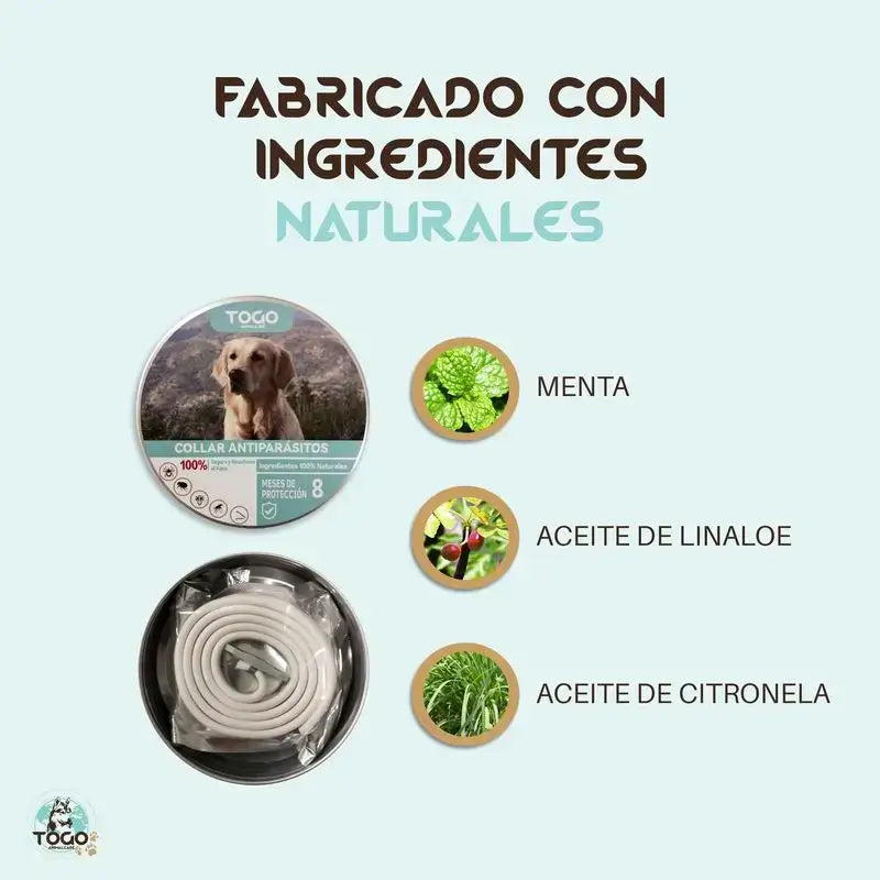 Togo Collar Antiparasitario Repelente Para Perros Todos Los Tamaños, pack de 2