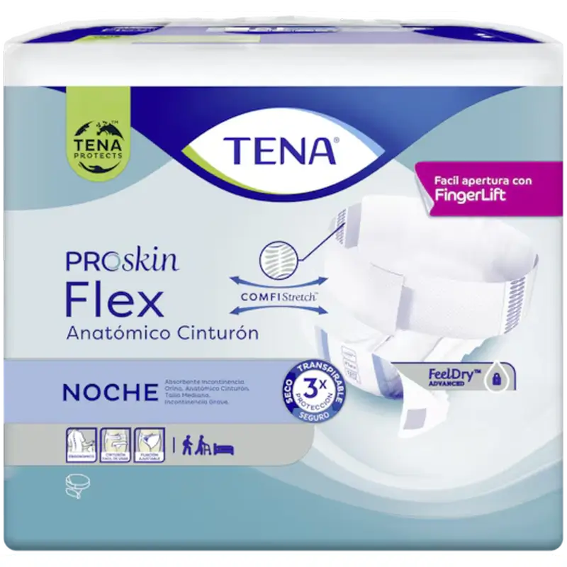 Tena Pañal Flex Proskin Anatómico Cinturón Noche Grande , 80 unidades