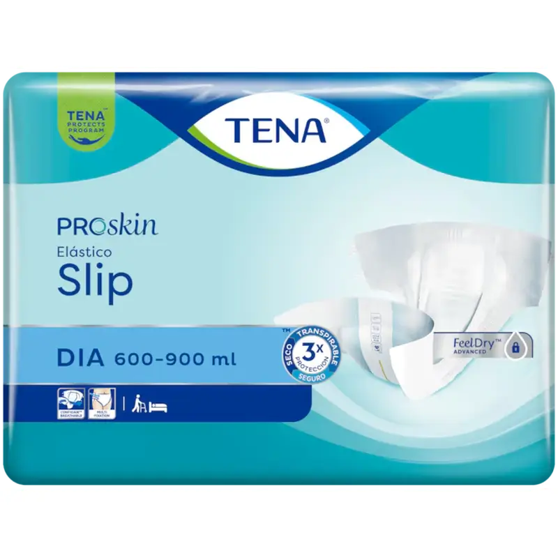 Tena Pañal Proskin Slip Elástico Pequeño Día , 80 unidades