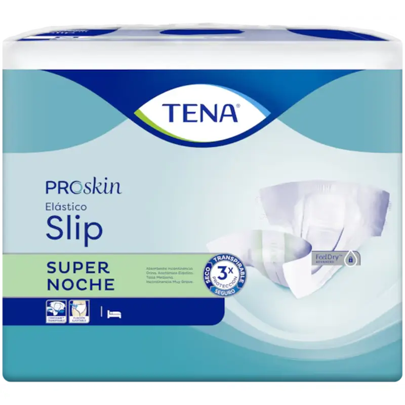 Tena Pañal Proskin Slip Elástico Mediano Super Noche , 80 unidades