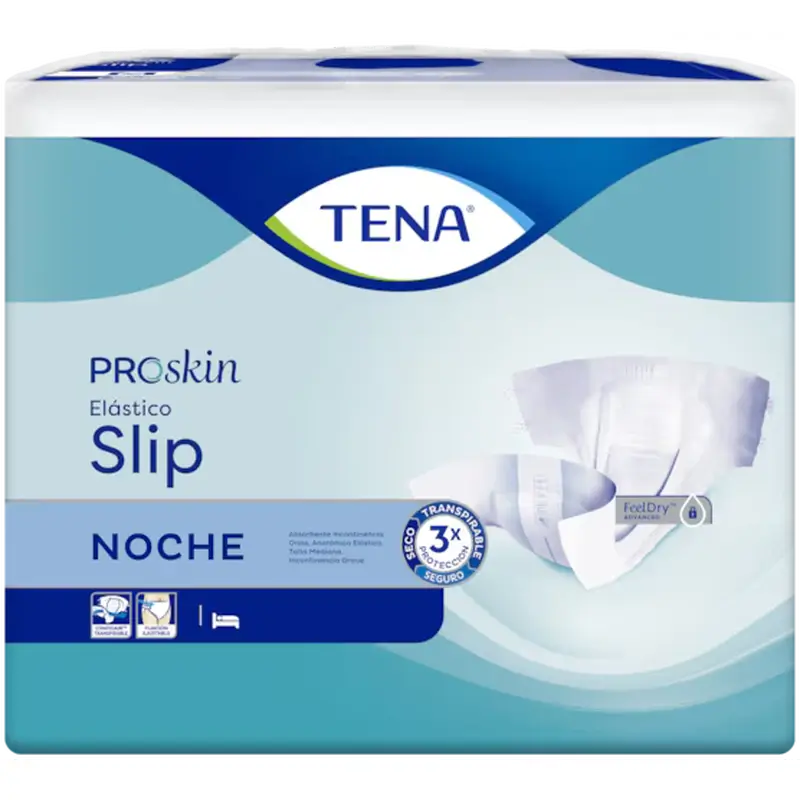 Tena Pañal Proskin Slip Elástico Grande Noche , 80 unidades